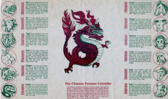 Chinese Fortune Calendar (Paper placemat from an Asian restaurant I visited back in the 1960s in Massachusetts.)