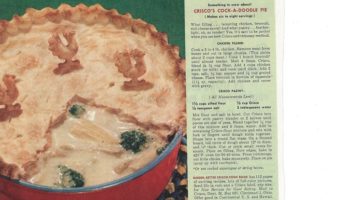 Yes, Its “COCK-A-DOODLE PIE” (1940’s Chicken Pot Pie Recipe)
