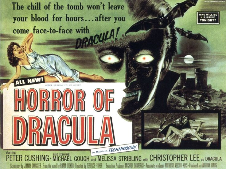 Vintage 1958 "Horror of Dracula" movie poster