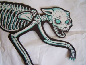 Early vintage Beistle cat skeleton die-cut