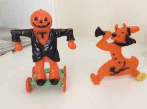 Vintage Halloween Rosen, Rosbro hard plastic candy containers