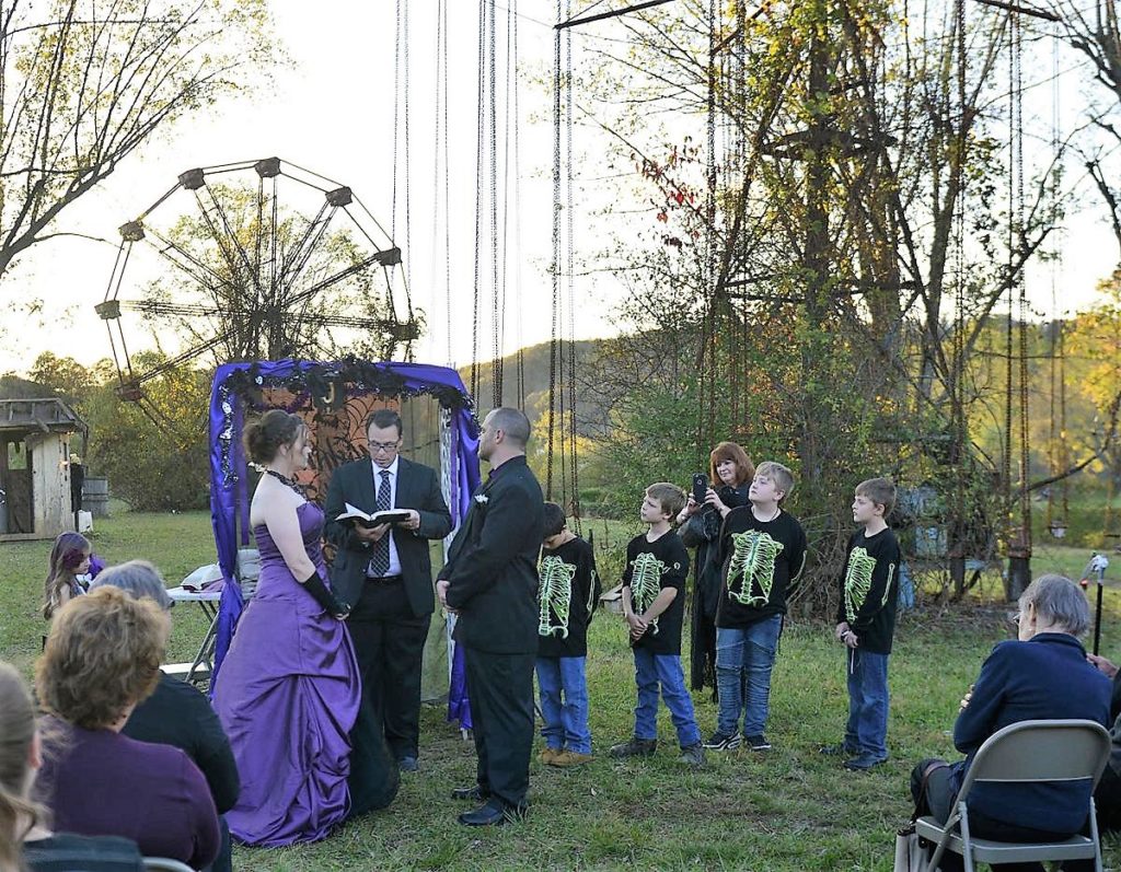 Wedding at Lake Shawnee W.V abandoned amusement park