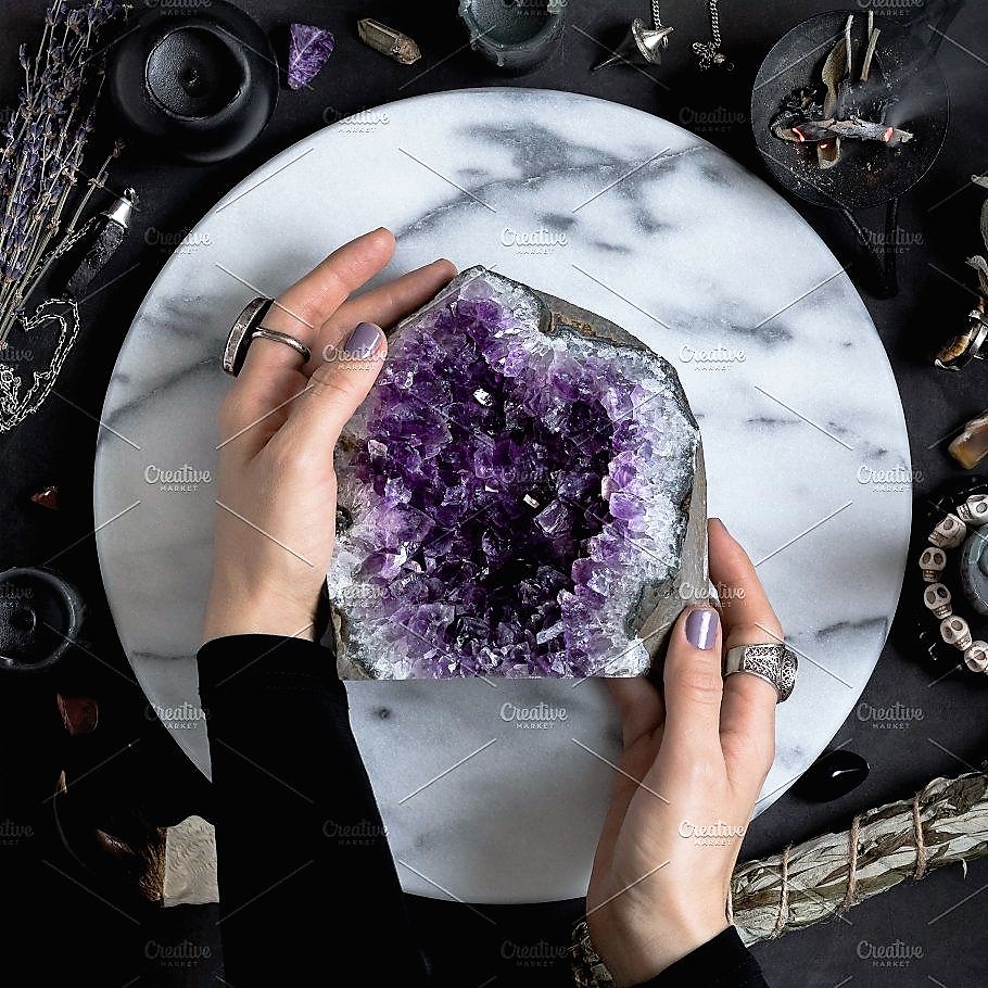 An amethyst crystal geode. Nature's Perfect Healing Gemstone