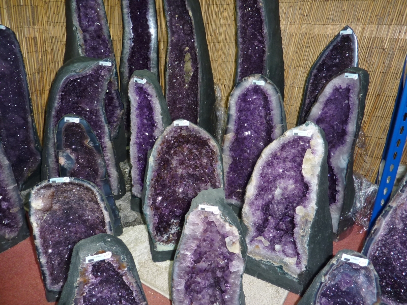 Amethyst "cathedral" crystal geodes